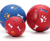 Boule d'effort de chien couleur bleue/rouge, boule de casse-croûte de chien masticable pour les animaux familiers s'exerçants fournisseur