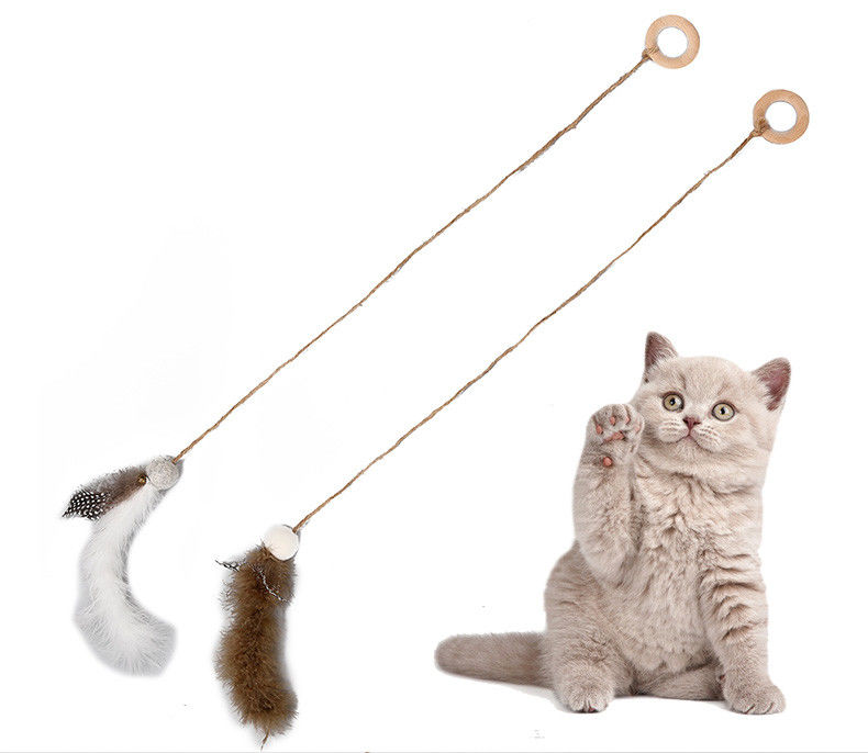 Jouets interactifs drôles de chat avec des puces de plastique de Rod pp d'acier inoxydable fournisseur