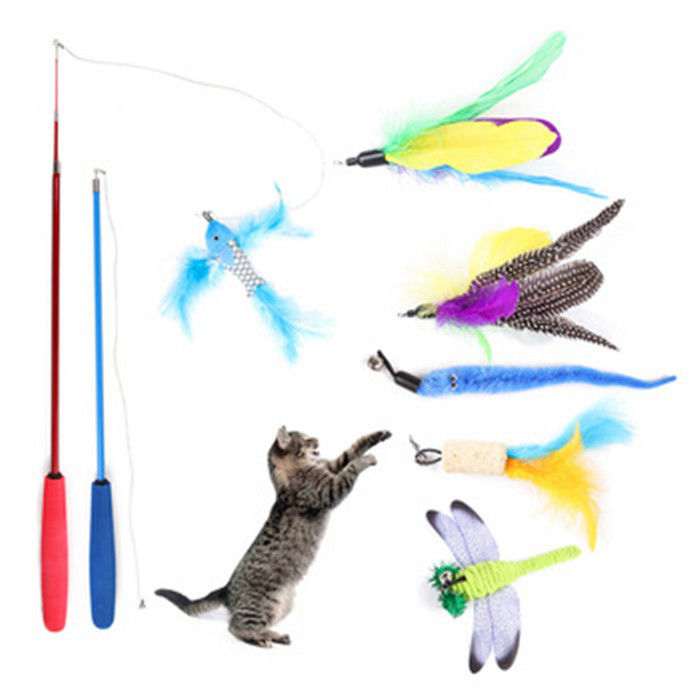 Le chat interactif écologique joue/la baguette magique d'énigme plume de chat avec la plume fournisseur